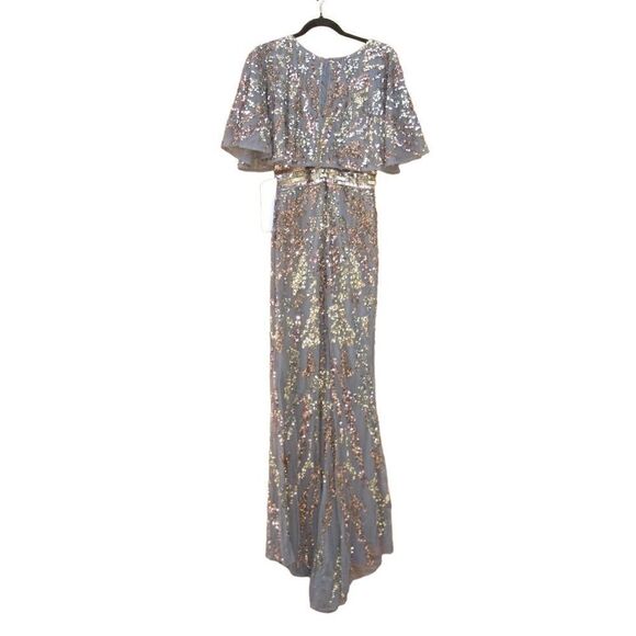 Mac Duggal 5439 Womens Embellished Cape Sleeve Gown Dress - Picture 10 of 16